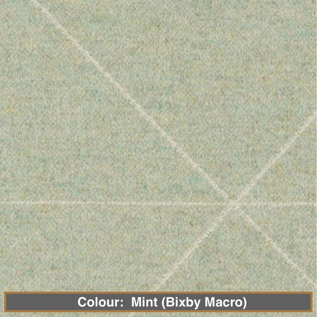 Designtex Fabric - Bixby Macro - Colour Mint upholstery fabric 20% Nylon, 80% Wool, Green White, Geometric