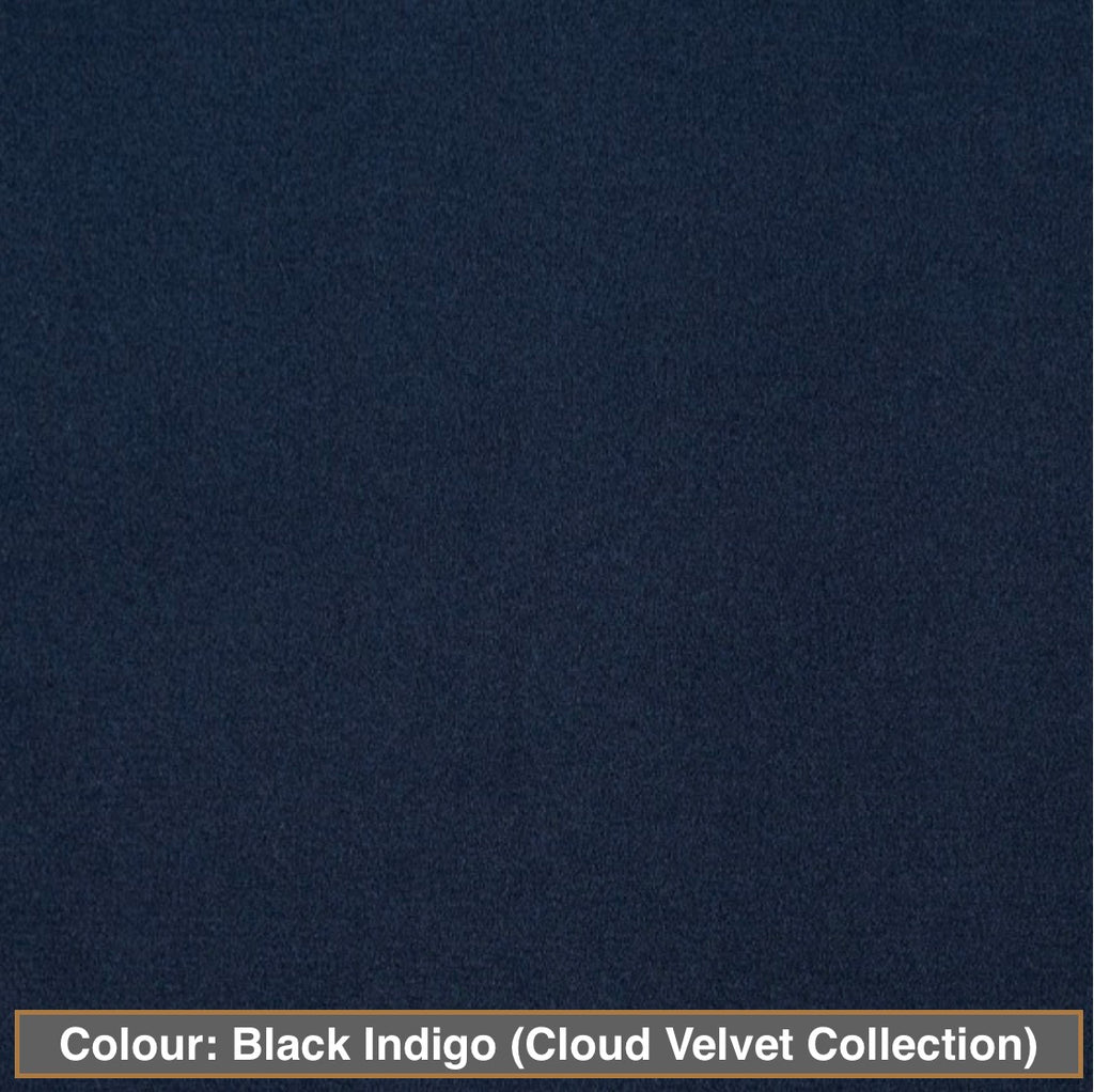 fabric swatches colour: black indigo (cloud velvet collection)